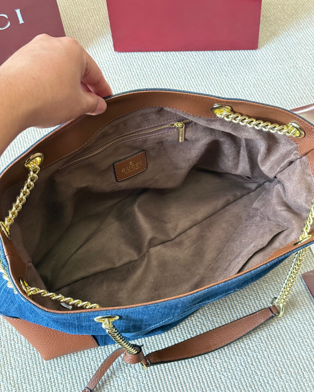 Fashionable Denim Chain Bag