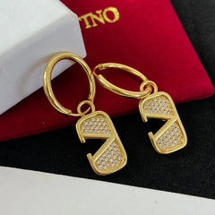 Sparkling Diamond Letter Earrings