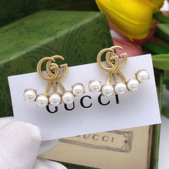Pearl Hoop Scallop Earrings