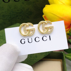 Fashionable diamond patchwork earrings