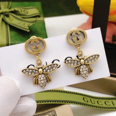 Diamond Bee Earrings