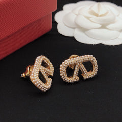 Mini Letter Earrings with Diamonds