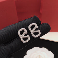 Mini Letter Earrings with Diamonds
