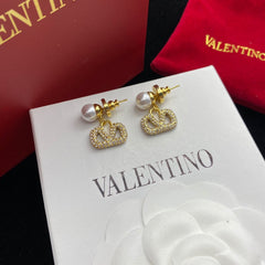 Mini Pearl and Diamond Drop Earrings