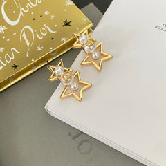 Fashionable Star Pearl Earrings