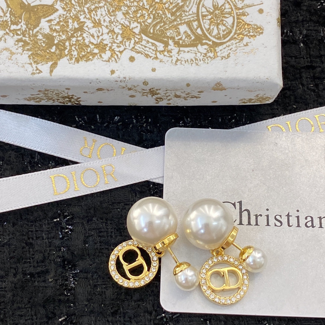 Pearl and Rhinestone Earrings