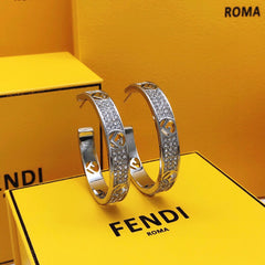 Large Diamonds Half Hoop Earrings