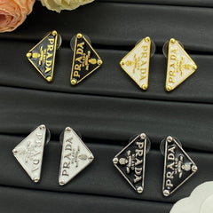 Fashionable Enamel Triangle Earrings