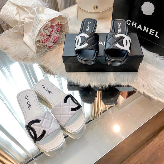 Stylish leather slippers