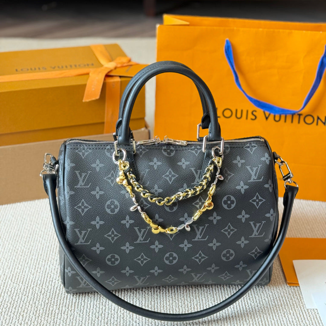 Fashion Black Leather Handbag