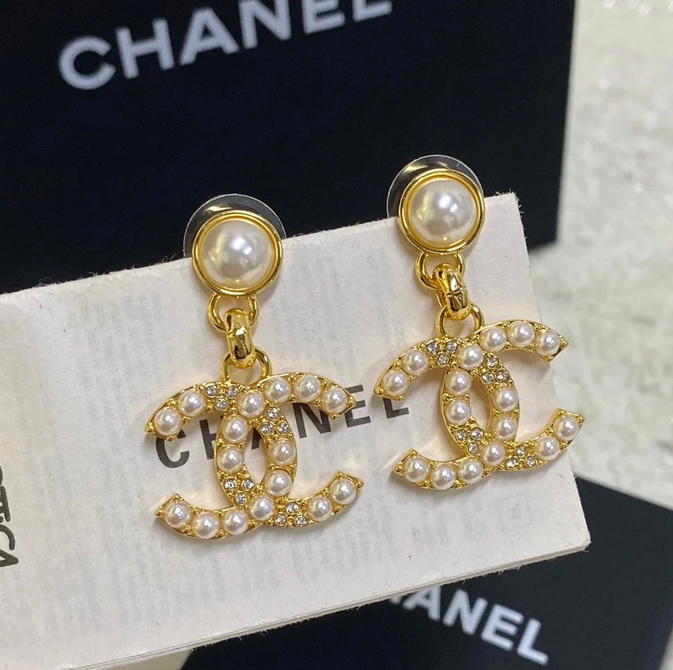 Elegant Pearl Letter Earrings