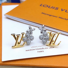 Full Diamond Floral Earrings