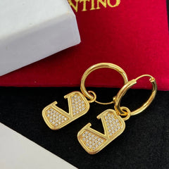 Sparkling Diamond Letter Earrings