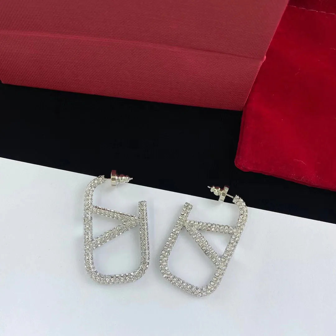 Full Diamond Metal Earrings