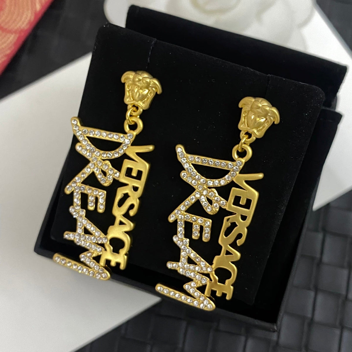 Vintage Diamond Letter Tassel Earrings