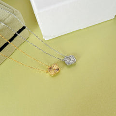 Gold and Silver Four-Leaf Clover Necklace