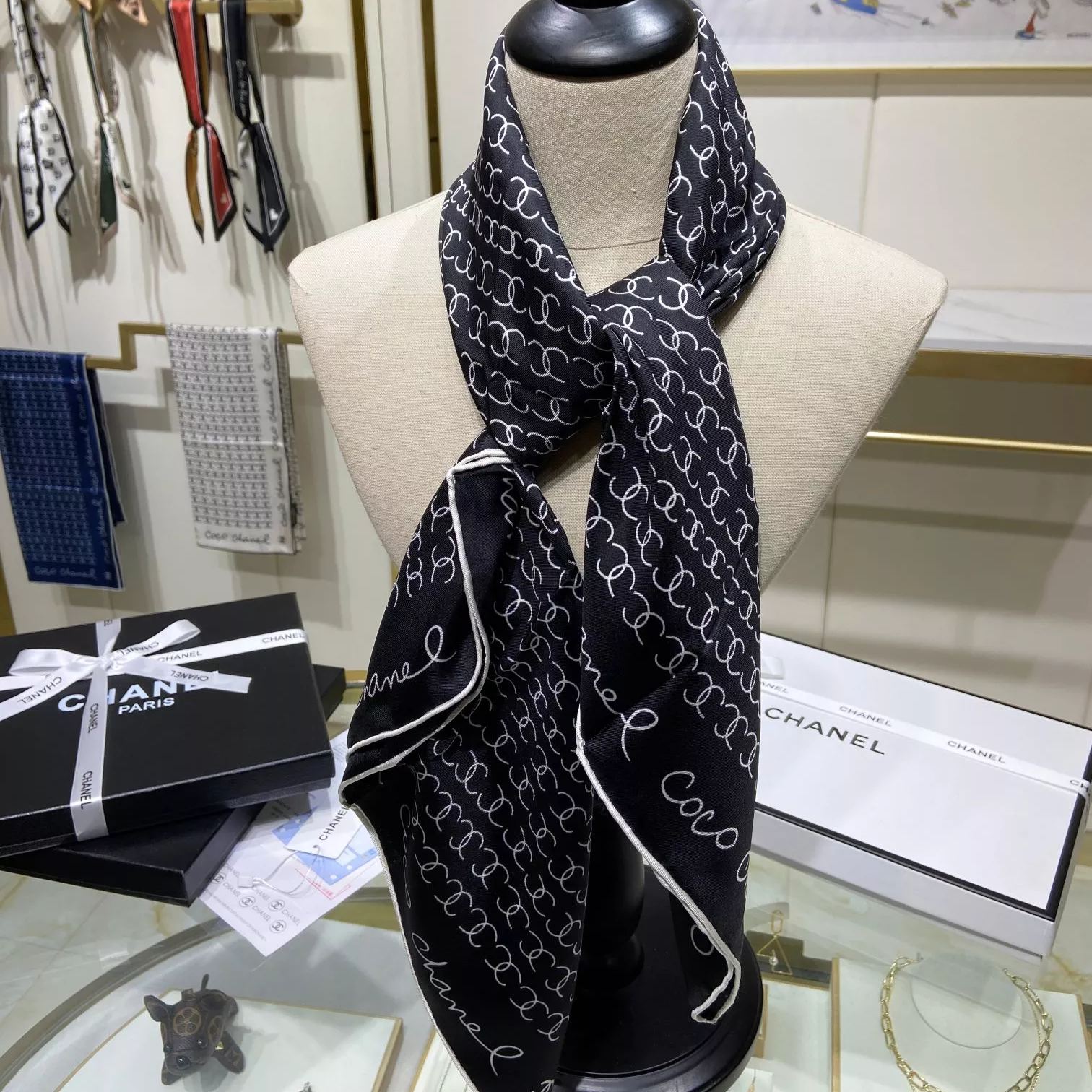 Hand-Painted  Square Silk Scarf