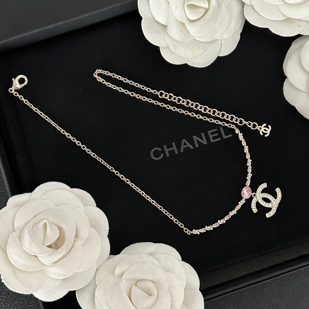 Stylish Pink Diamond Necklace