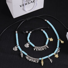 Stylish Blue Beaded Jewelry Set