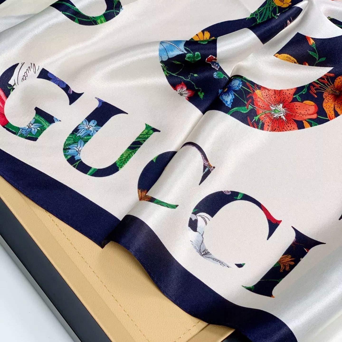 Floral Layered  Square Scarf