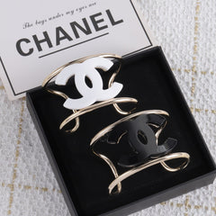 Gold enamel openwork letter bracelet