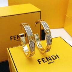 Large Diamonds Half Hoop Earrings