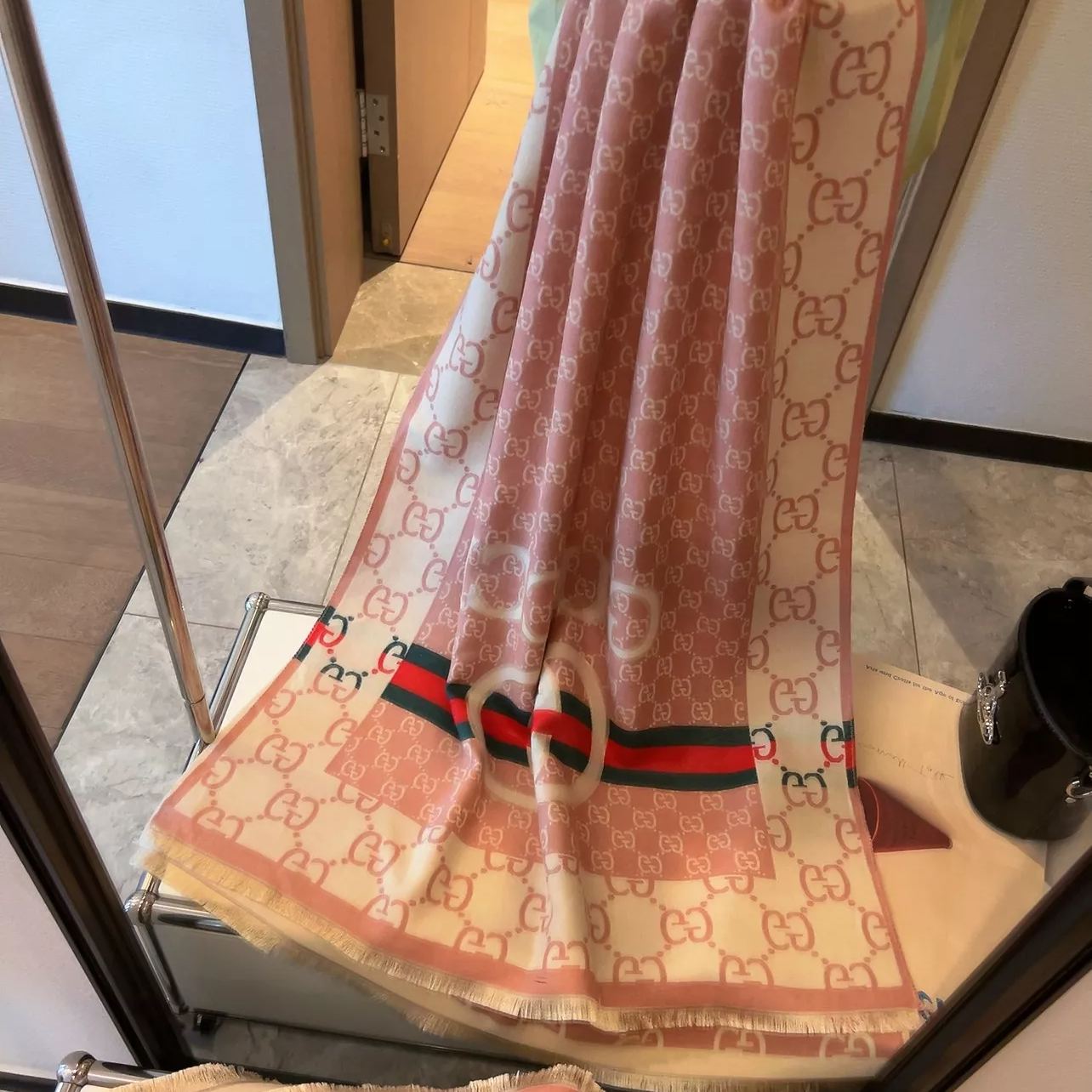 Color Block Jacquard Cashmere Scarf