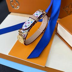 Colorful floral leather bracelet