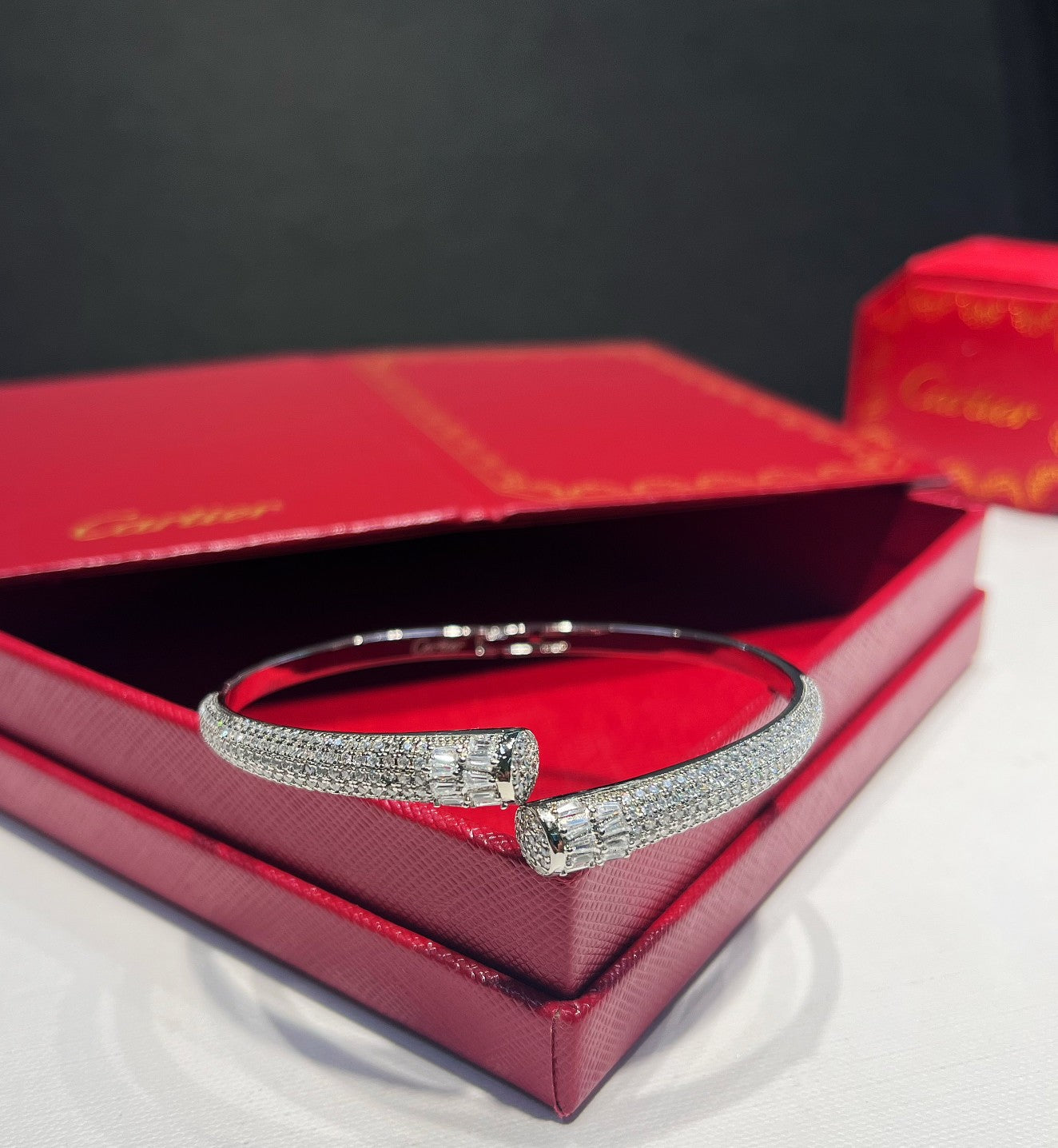 Full diamond open bracelet