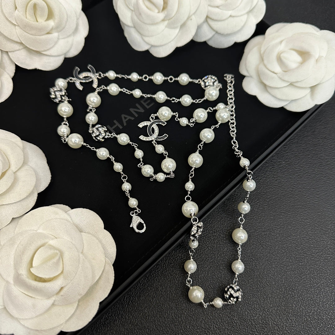 Elegant Pearl Long Necklace