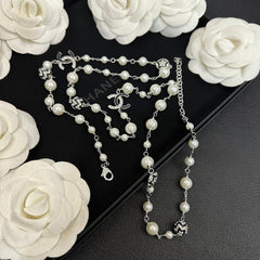 Elegant Pearl Long Necklace