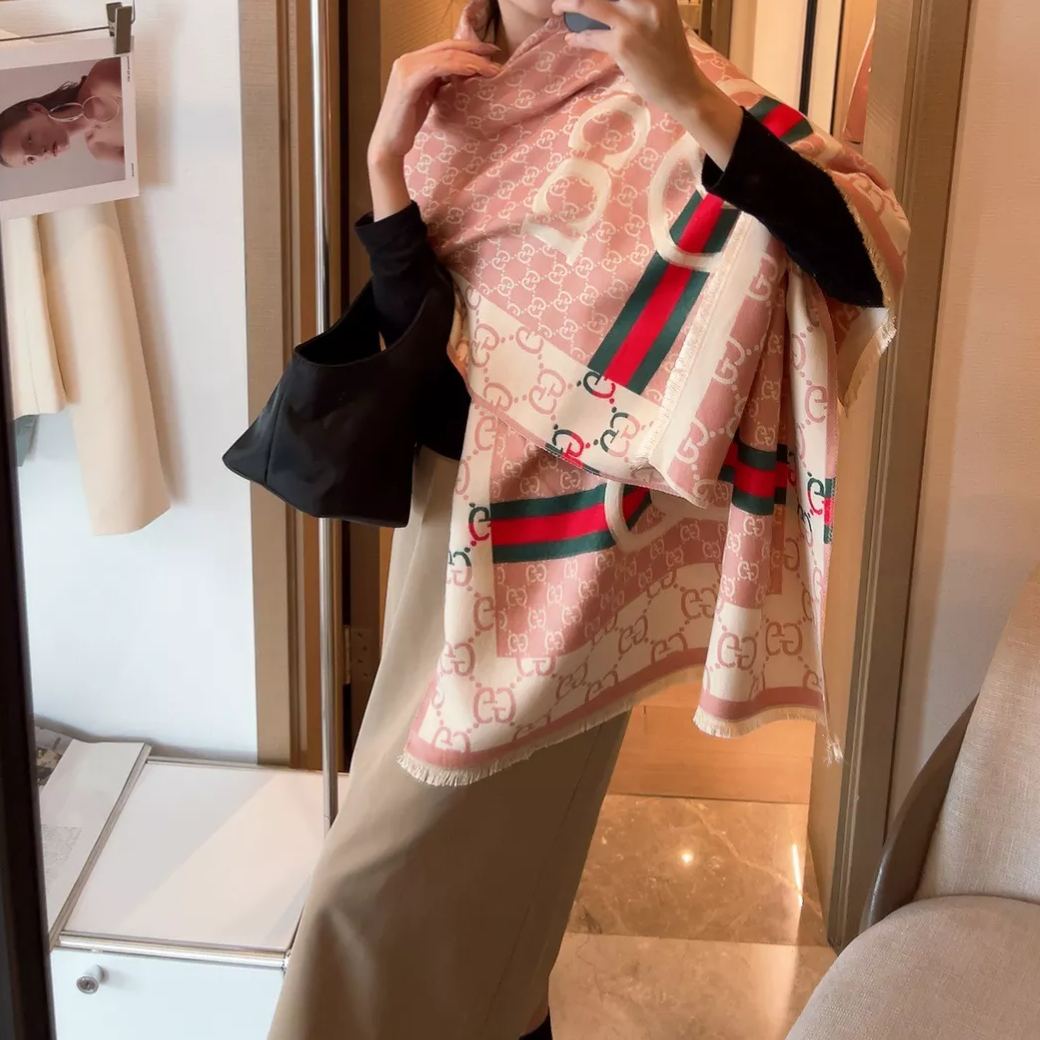 Color Block Jacquard Cashmere Scarf