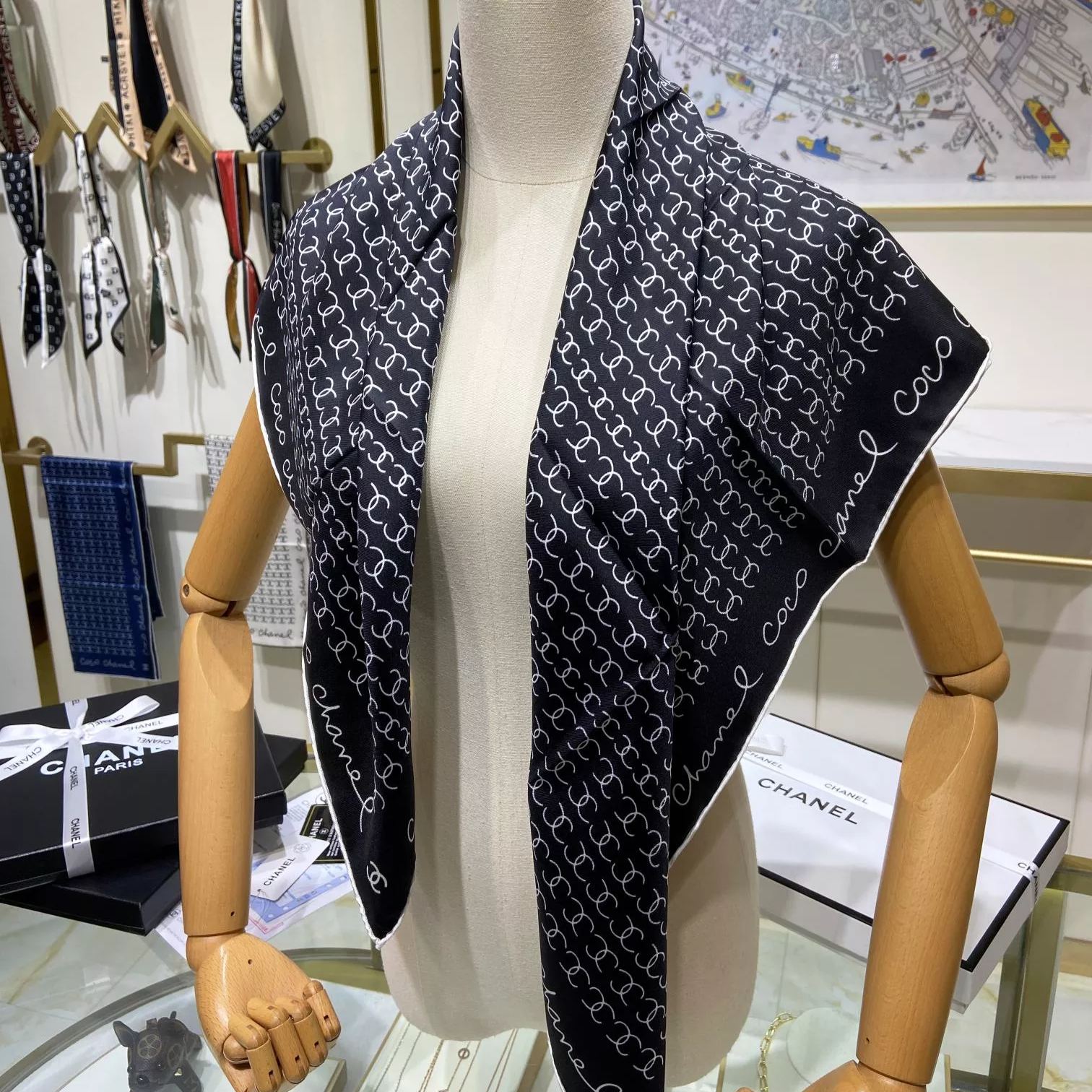 Hand-Painted  Square Silk Scarf