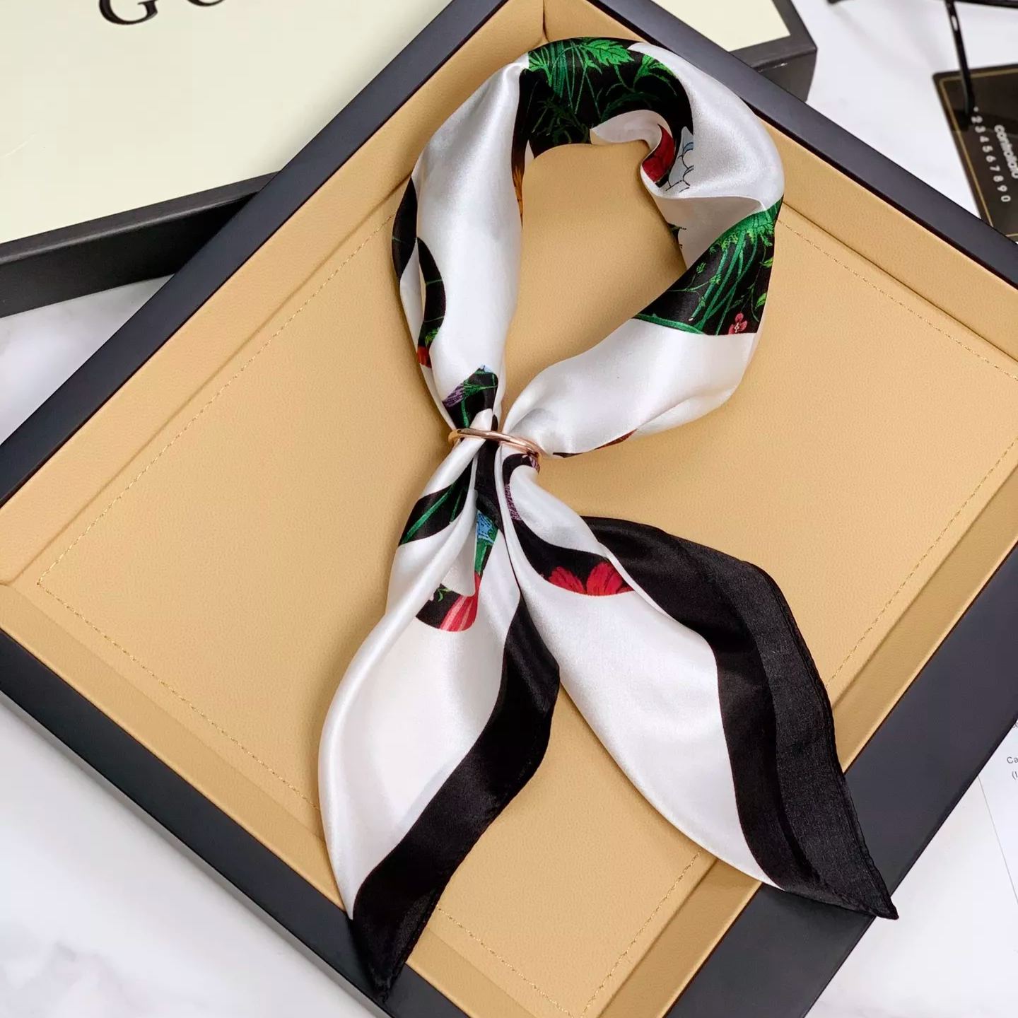 Floral Layered  Square Scarf