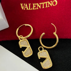 Sparkling Diamond Letter Earrings