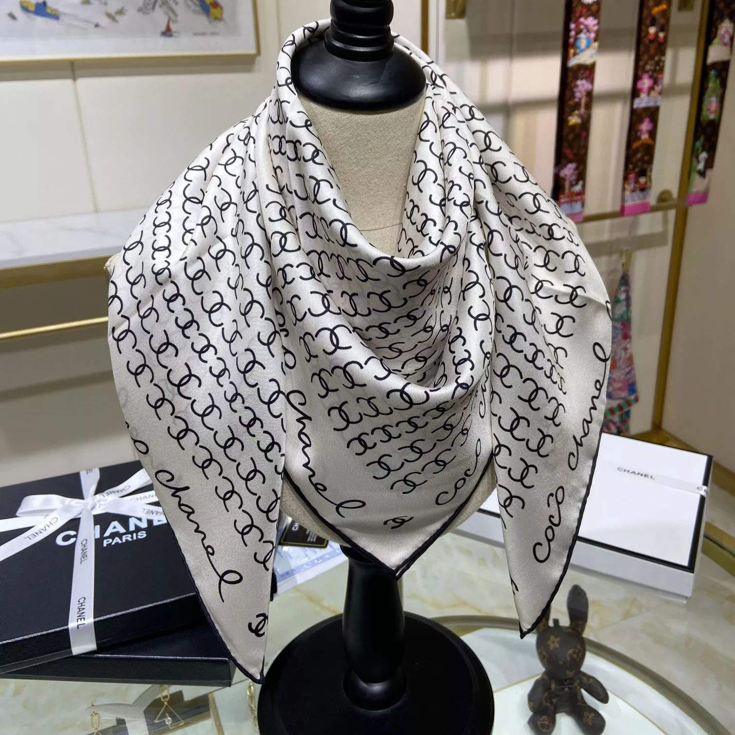 Hand-Painted  Square Silk Scarf