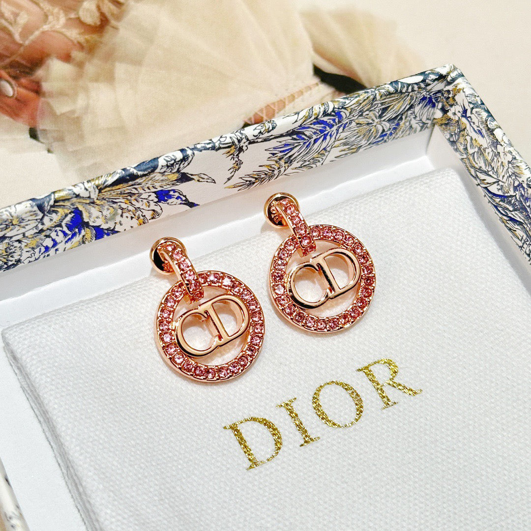 Elegant Diamond Round Earrings