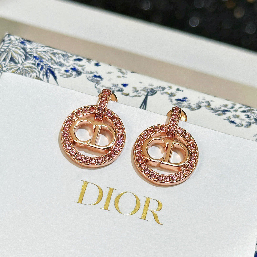 Elegant Diamond Round Earrings
