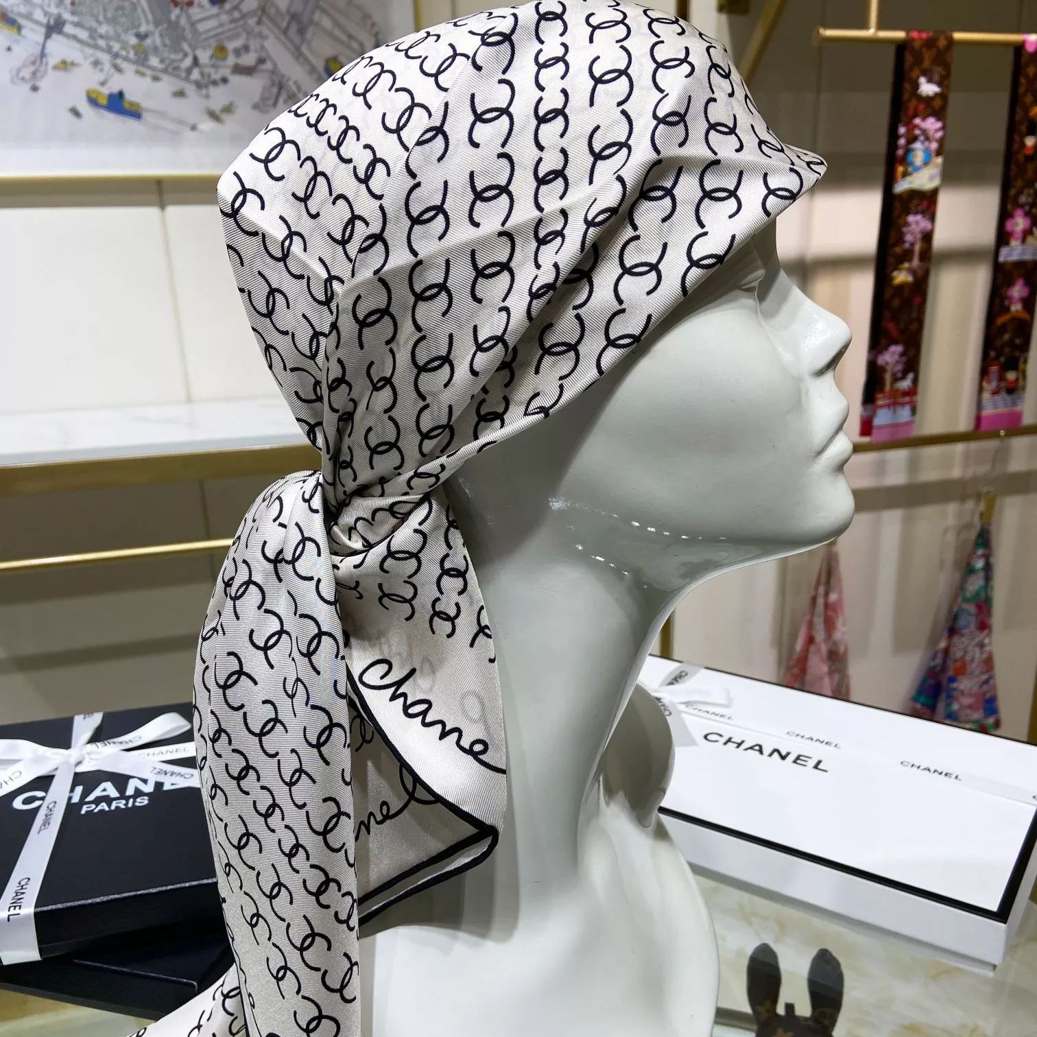 Hand-Painted  Square Silk Scarf