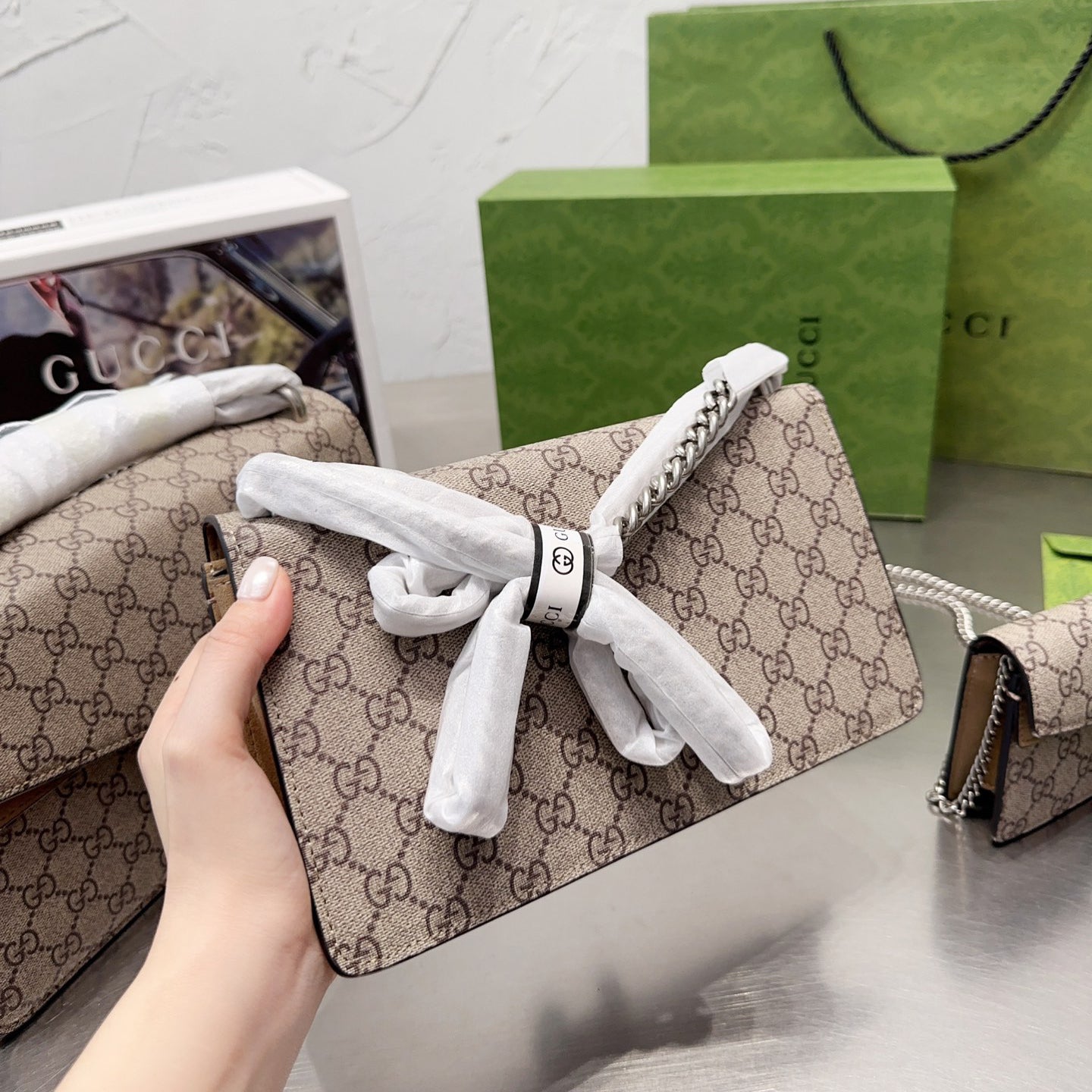 Beige and ebony Handbag