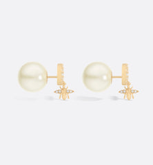 Letter-overlay Bee Pearl Earrings