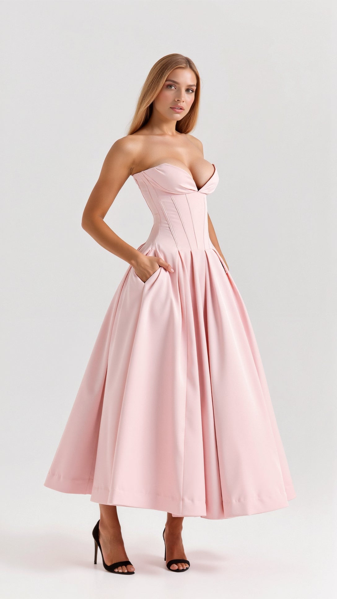Strapless Midi Dress