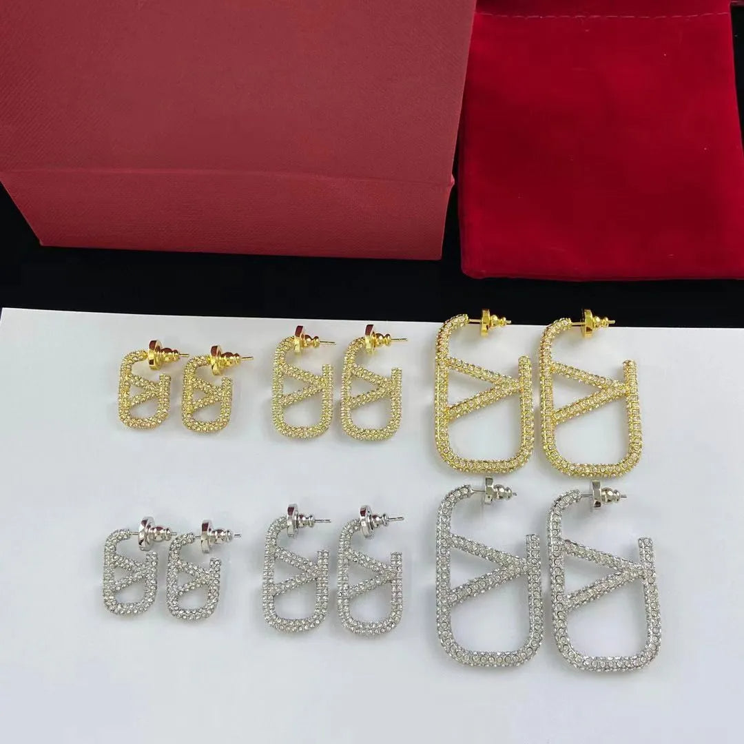 Full Diamond Metal Earrings