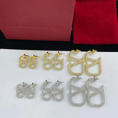 Full Diamond Metal Earrings