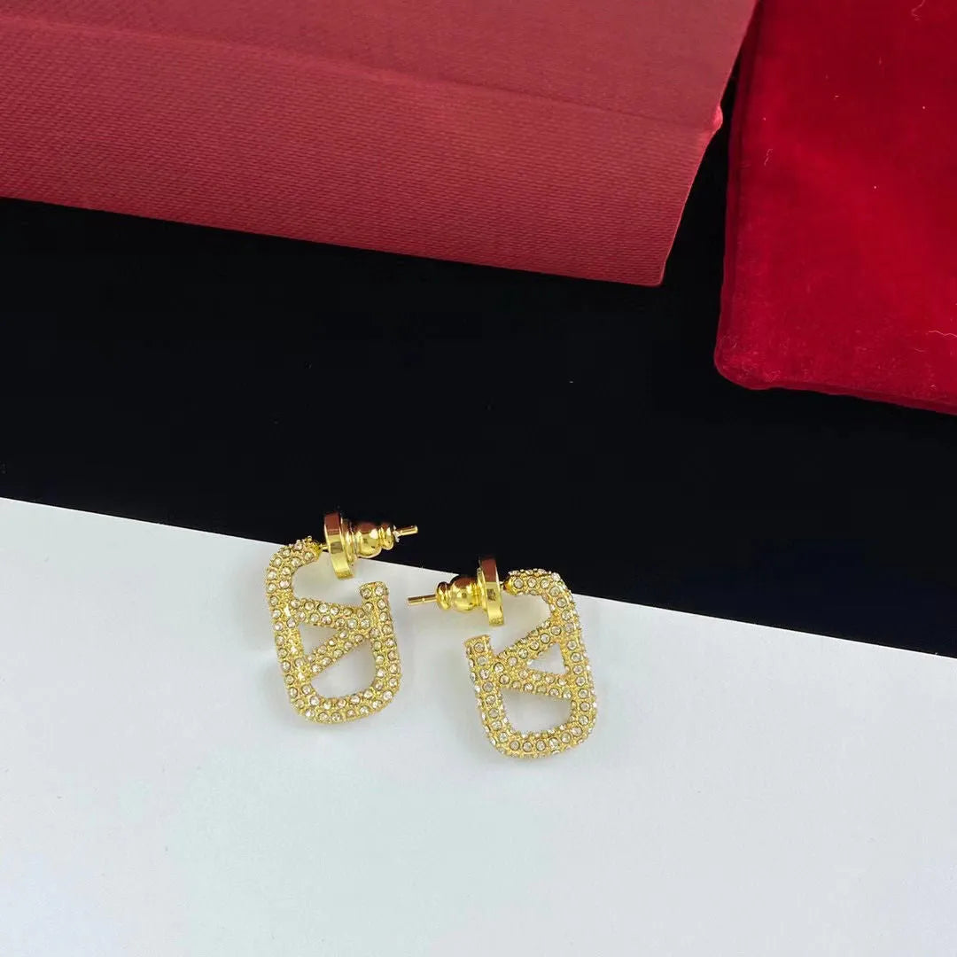 Full Diamond Metal Earrings