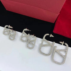 Full Diamond Metal Earrings