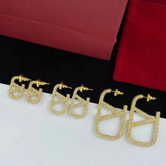 Full Diamond Metal Earrings