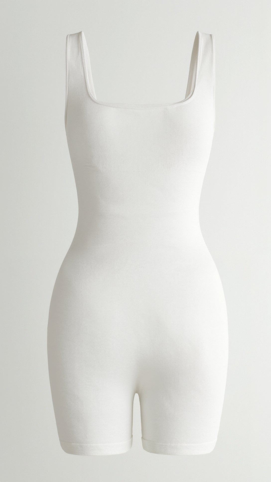 Ribbed Square Neck Briefs Bodysuit