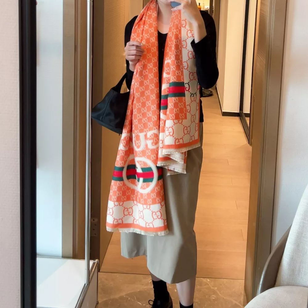 Color Block Jacquard Cashmere Scarf