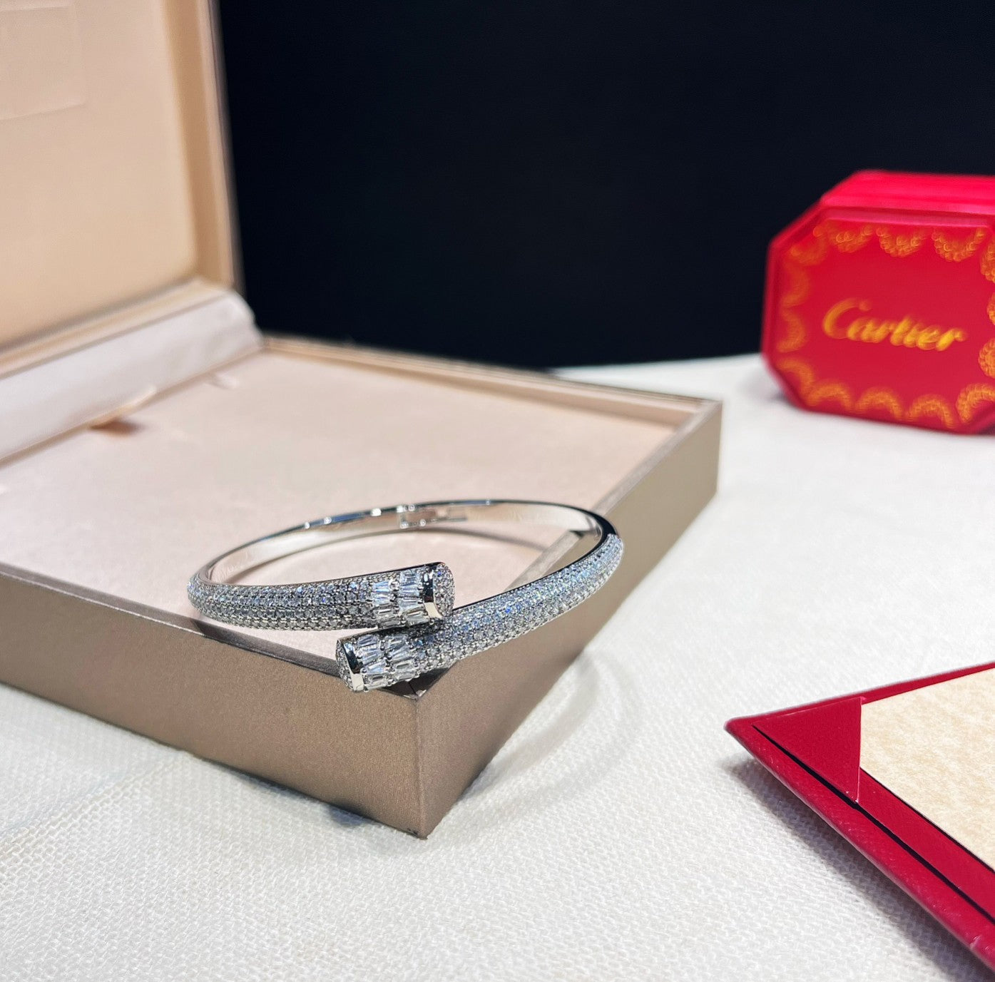Full diamond open bracelet